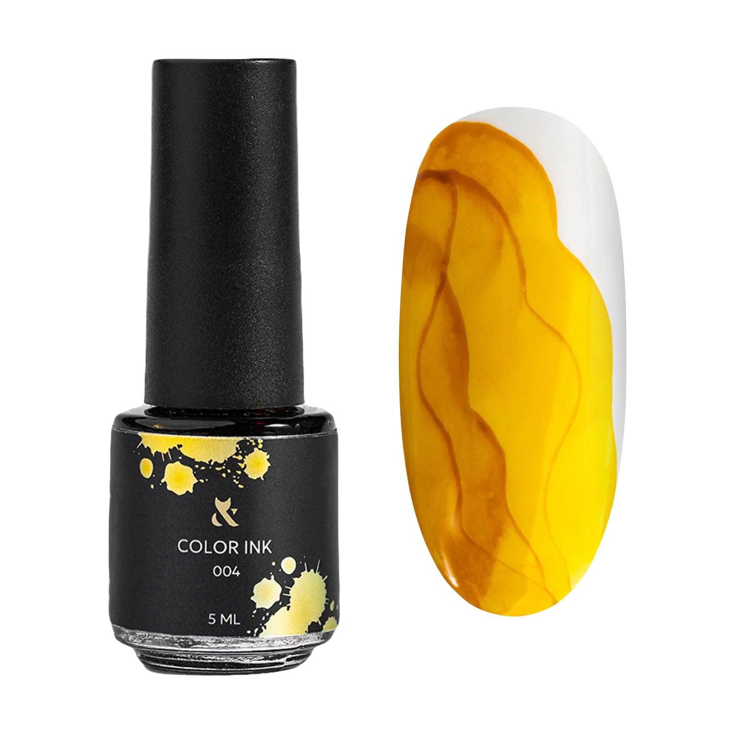Чорнило для дизайну нігтів в акварельній техніці F.O.X Color Ink 004 Yellow, 5 мл