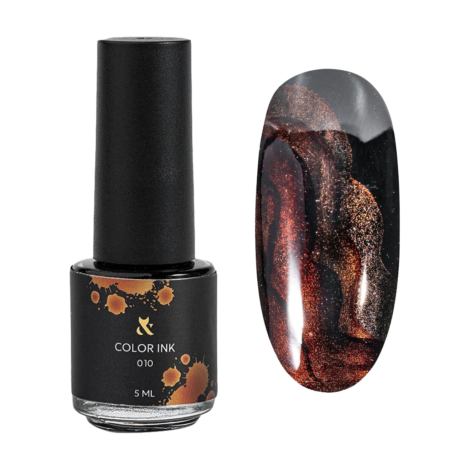 Чорнило для дизайну нігтів в акварельній техніці F.O.X Color Ink 010 Bronze, 5 мл