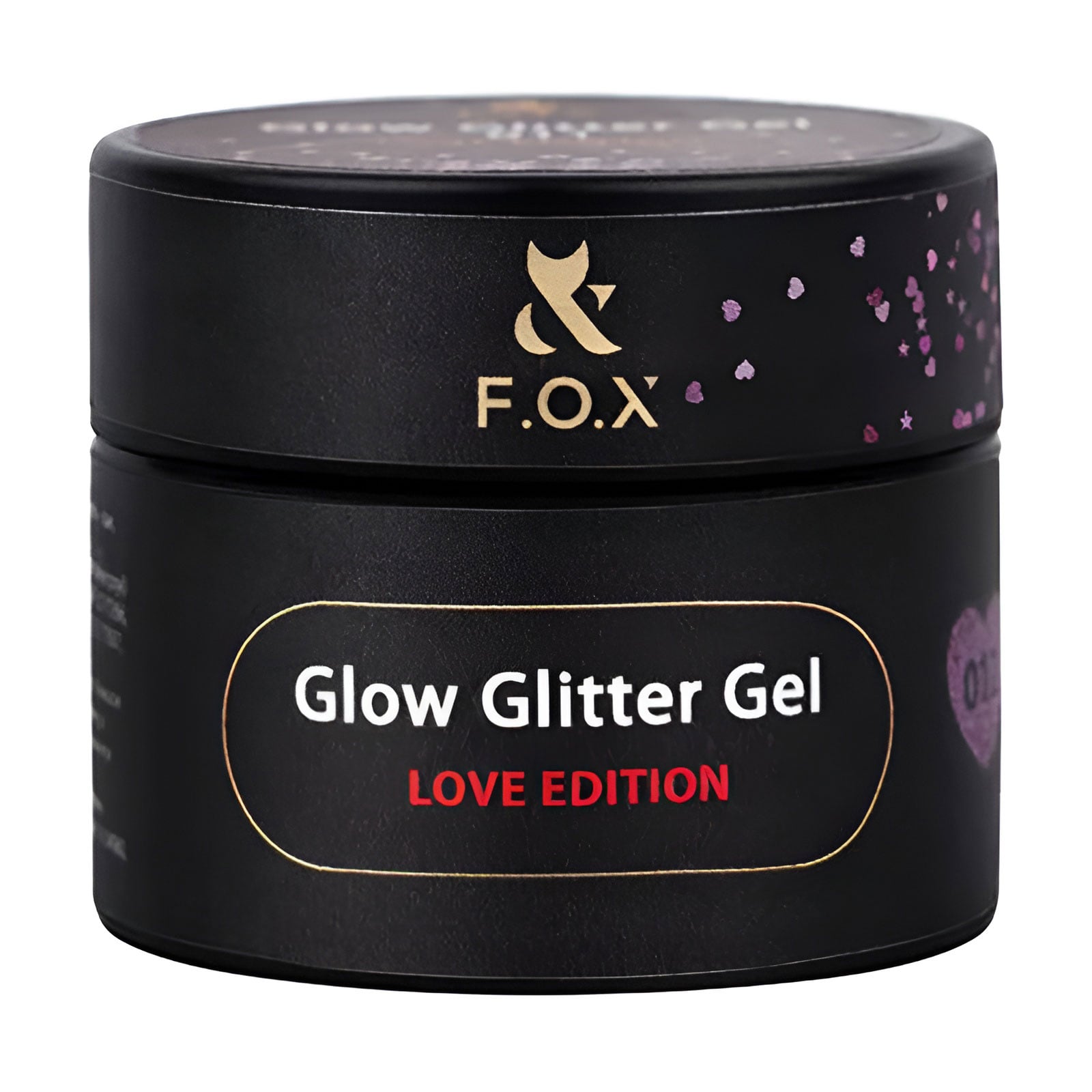 Глітер для дизайну нігтів F.O.X Glow Glitter Gel Love Edition 012, 5 мл