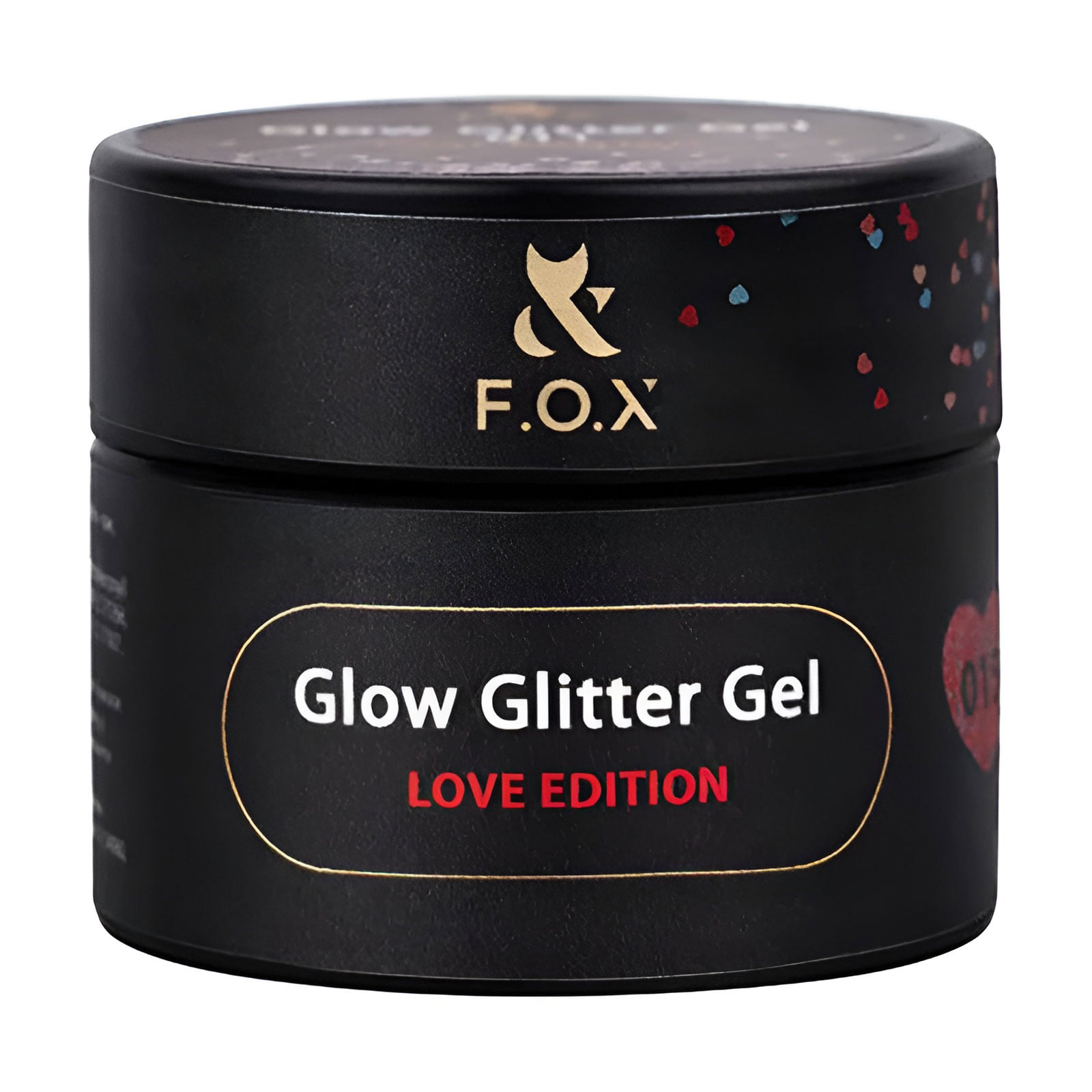 Глітер для дизайну нігтів F.O.X Glow Glitter Gel Love Edition 015, 5 мл